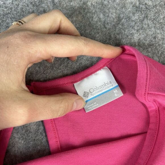 Columbia PFG Romper Womens Medium Pink Short Sleeves Drawstring Waist Casual - Picture 10 of 11